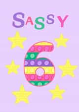 Cute Birthday Card - 6 Years Old - Pop it - Fidget Toy created by Northern Balance Design 