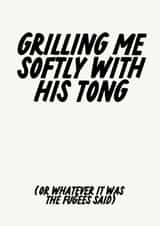 Funny Anniversary Card - Misheard Lyrics - Barbecue - Fugees created by The Marmalade Cat