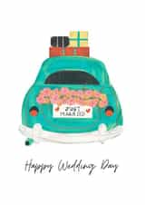 Arty Wedding Card - Just Married - Car created by Made by Leaha