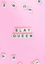 Slay Queen, Celebration card, Scrabble card, Scrabble Letters, Good Luck card created by Made by Leaha