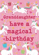 Cute Birthday Card - Granddaughter - Unicorns created by Hannah Jayne Lewin