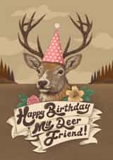 Cute Birthday Card - Scottish Deer - My Deer Friend created by Kasia Cards