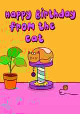 Cute Birthday Card - Sleeping Cat - From The Cat created by The Paper Tail