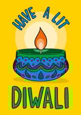 Cute Diwali Card - Festival of Lights - Candle created by TeePee Creations