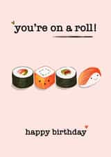 Cute Birthday Card - Cute Sushi - Food Pun created by AcuteDesign