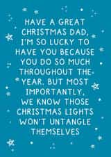 Funny Christmas Card - Christmas Lights - For Dad created by Pickled Prints