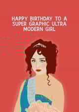 Fun Birthday Card - Chappell Roan - Super Graphic Ultra Modern Girl created by Chloe Dixon