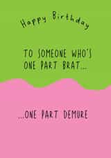 Funny Birthday Card - Brat - Demure - TikTok created by @Laura Lonsdale Designs