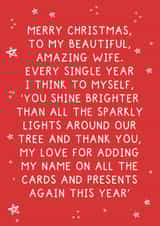 Funny Birthday Card - Wife - From The Husband created by Pickled Prints