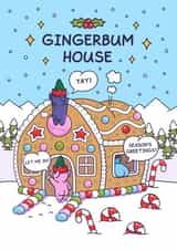 Funny Christmas Card - Elves - Gingerbum House created by Cheeky Legends