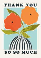 Arty Thank You Card - Vase - Flowers created by Howie Road Studios