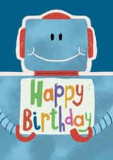 Cute Birthday Card - For Kids - Robot created by Tommy Blue Illustration