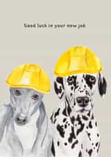 Funny Good Luck/New Job Card - Dogs - Hard Hats created by lil wabbit