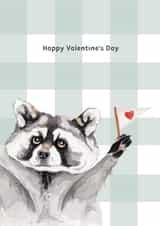 Cute Valentines Card - For Partner - Racoon created by lil wabbit