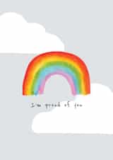 Arty Congratulations Card - Rainbow - Proud Of You created by lil wabbit