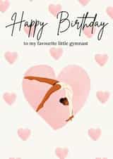 Pretty Birthday Card - Favourite Gymnast - For Her - Hearts created by Fantastic Gymnastics Prints