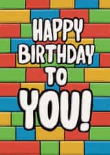 Classic Birthday Card - For Kids - Building Blocks created by Tommy Blue Illustration