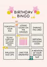 Funny Birthday Card - Birthday Bingo created by Puns and Needles