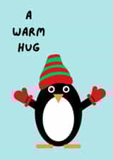 Cute Thinking Of You Card - Penguin - Warm Hug created by Paris Prints