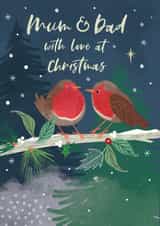 Classic Christmas Card - For Mum & Dad - Robins created by Laura Darrington Design Ltd.