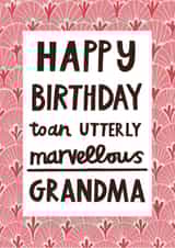 Pretty Birthday Card - Marvellous Grandma - Typography created by Alice Mole Illustration