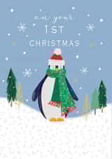 Classic 1st Christmas Card - First Christmas - Baby Penguin created by Laura Darrington Design Ltd.