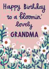 Pretty Birthday Card - For Grandma - Blooming Lovely - Flowers created by Alice Mole Illustration