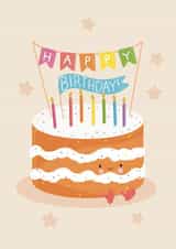 Cute Birthday Card - Jellycat Cake - Bunting created by Pri M