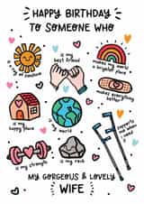 Cute Birthday Card - For Wife - My World created by Lyndsay Moon