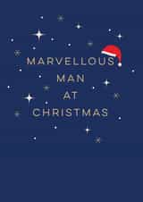 Classic Christmas Card - Marvellous Man - Santa Hat created by Laura Darrington Design Ltd.
