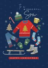 Classic Christmas Card - Son - Festive Items created by Laura Darrington Design Ltd.