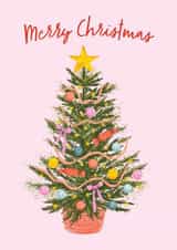 Pretty Christmas Card - Christmas Tree - Arty created by Debbie Daley Illustrations