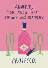 Funny Birthday Card - For Auntie - Prosecco created by Alice Mole Illustration