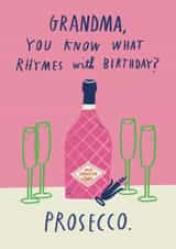 Funny Birthday Card - For Grandma - Prosecco created by Alice Mole Illustration