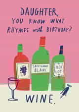 Funny Birthday Card - For Daughter - Wine created by Alice Mole Illustration