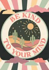 Be Kind To Your Mind greetings card created by OMG Kitty