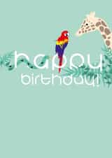 Cute birthday card for any child - jungle animals - happy birthday! created by Ta doodle dah