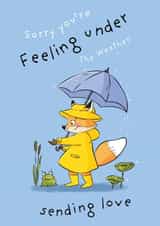 Cute Get Well Card - Fox - Umbrella created by Stephanie Lidbetter 