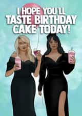 Modern Birthday Card - Sabrina Carpenter - Taste Birthday Cake created by I Draw Stuff