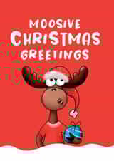 Funny Christmas Card - Moosive Christmas Greetings - Moose created by JoyGreets