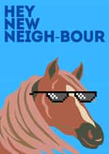 Funny New Home Card - Horse - New Neighbour created by Rowan Finch