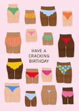 Funny Birthday Card - Bums - Cracking created by Studio Sage UK