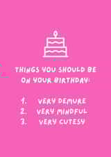 Funny Birthday Card - TikTok Very Demure Very Mindful Very Cutesy Jools Lebron created by Yeah Babe