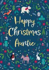 Cute Christmas Card - For Auntie - Festive Foliage created by Hannah Jayne Lewin