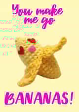 Cute Anniversary/ Valentine's Card - You make me go bananas! created by Moira Allen