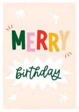 Cute Birthday Card - Merry Birthday - Typography created by Studio Pistachio