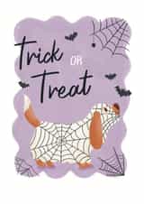 Cute Halloween Card - Trick Or Treat - Dog created by Lisa Parker