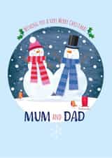 Cute Christmas Card - For Mum & Dad - Snowman created by Sarah Pitt
