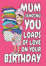 Personalised Birthday Photo Card created by @Cupsie's Creations - Funny Birthday Card - For Mum - Laundry