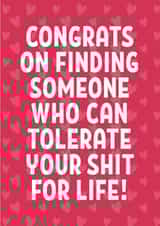 Funny Wedding/Engagement - Tolerate Your Shit For Life - Hearts created by Blush & Blossom 
